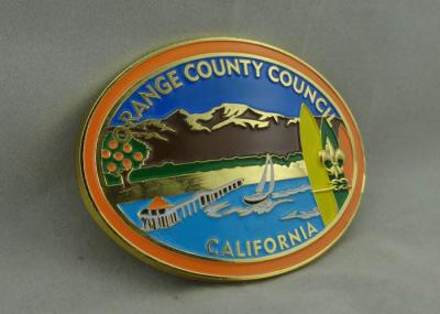 California Orange County Council Custom Made Buckles With Gold Plating And Soft Enamel