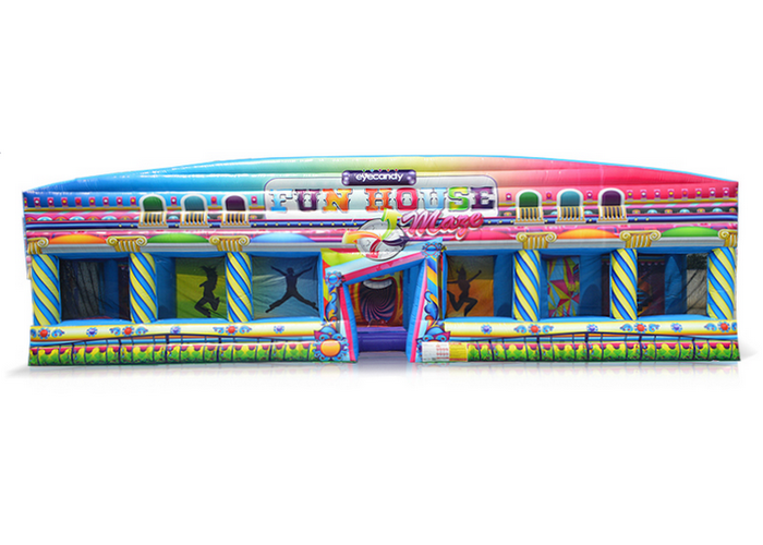 Durable 0.55mm PVC Inflatable Sports Games Funny Maze With Blower For 10 - 12 People