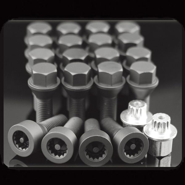 Black Titanium GR5 Car Wheel Bolts 4 Wheel Upgrade Kits M12x1.5 For BMW E Chassis