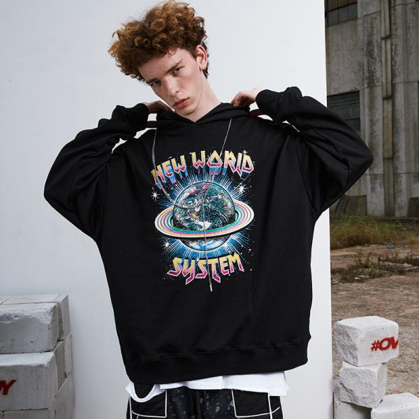 os ternos 180gm-300gm movimentando-se unisex lisos desproporcionados fizeram malha mulheres do Hoodie