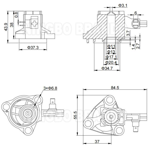 Solenoid Valve Coil for Truck Exhaust Brake Valve 24VDC