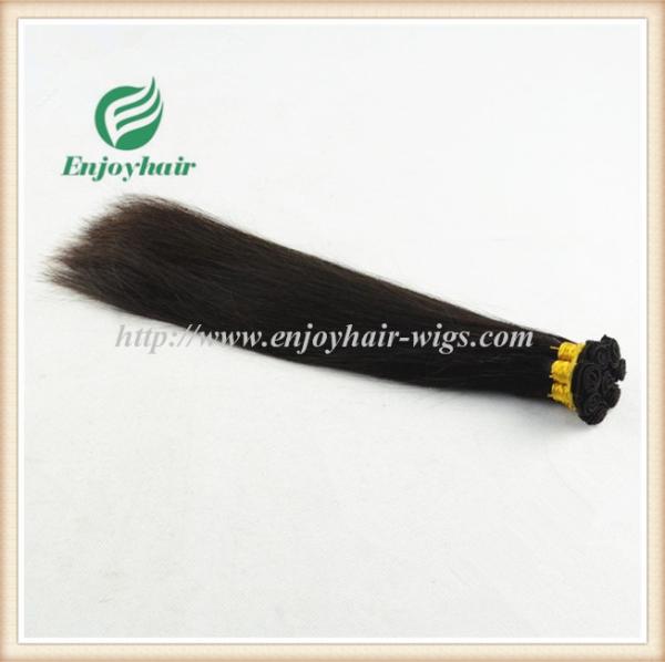 Hand tied weaviing Malaysian virgin remy hair,straight hair extension no shed no tangle