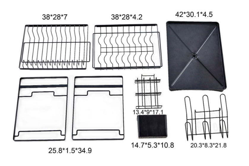 2 Layers Removable L38.5cm Steel Kitchen Basket Rack