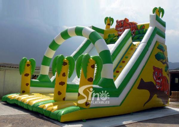 6 Mts High Kids Outdoor Inflatable Jungle Slide Made Of 0.55mm Pvc Tarpaulin