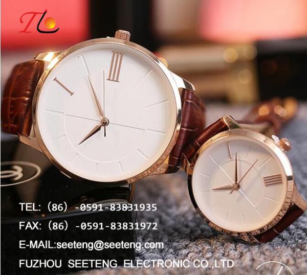 WHOLESALE PU STRAP AND ALLOY CASE QUARTZ  WATCHES  ELEGANT COUPLE  WATCH