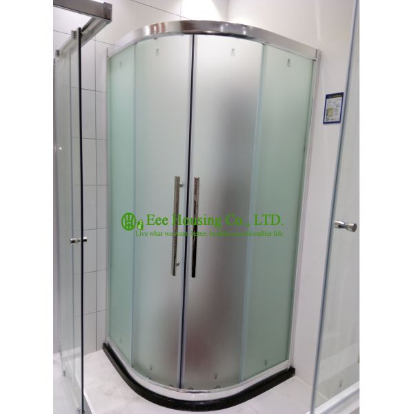 Fan-shape Arc Hinge Compact Shower Cabin Door,anti-dropping design roller Aluminum frame fan-shape slding shower door