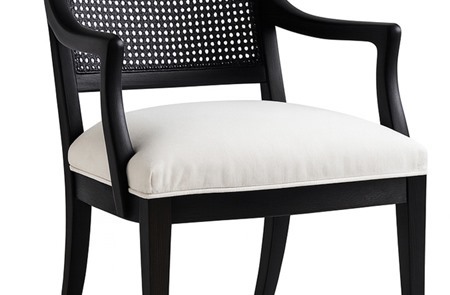 Black Cane Back Upholstered Dining Armchair CYC-071