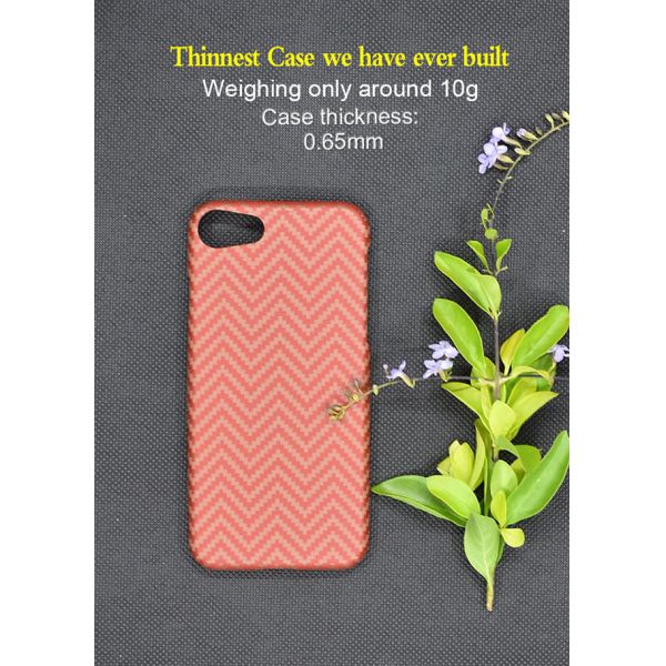 Caja real del teléfono de la fibra de Aramid del color M del estilo anaranjado de la textura para el SE del iPhone