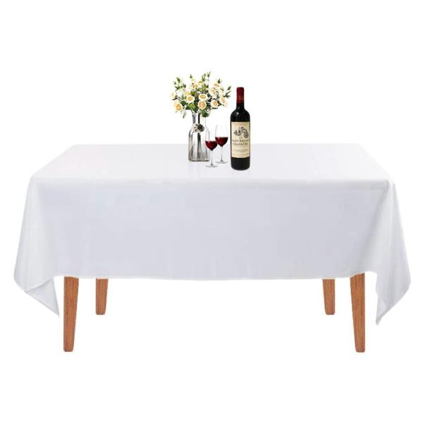 54 108 Patry Square PEVA Fancy Plastic White Disposable Table Cloths Covers