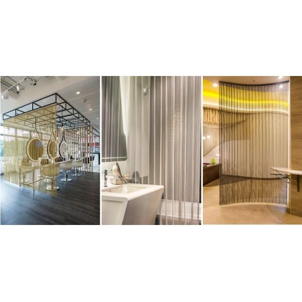 Fashion 316 Stainless Steel Decorative Wire Mesh For Restaurant Or Hotel Curtain New Design