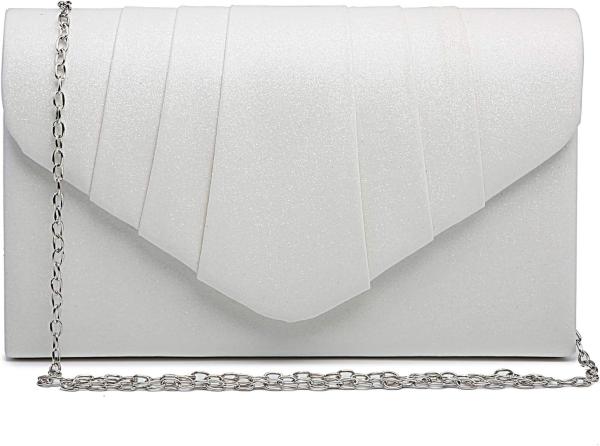 DASEIN WOMEN'S EVENING BAG PLEATED ENVELOPE CLUTCH HANDBAG WEDDING PARTY BRIDAL PURSE