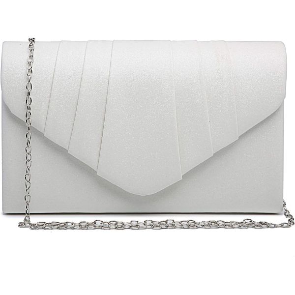 DASEIN WOMEN'S EVENING BAG PLEATED ENVELOPE CLUTCH HANDBAG WEDDING PARTY BRIDAL PURSE
