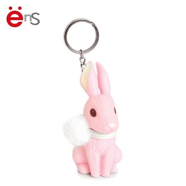 OEM ODM Promotional Plastic Keychain , Rabbit Key Ring Eco Friendly Material