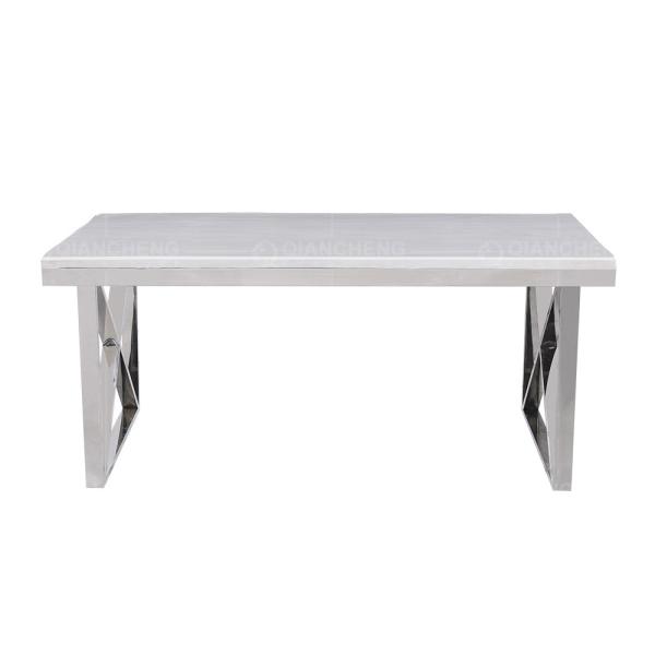 78 liso branco mesa de jantar de mármore luxuosa 4 6 Seater de X39 ' X30” para a cozinha