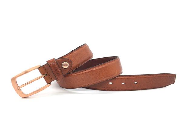 3.5cm Mens Dress Casual Ostrich Leather Belts With Copper Buckle