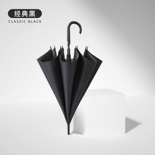 Simple and Practical Customized 190T Pongee Fabric Umbrella with Long Handle Design
