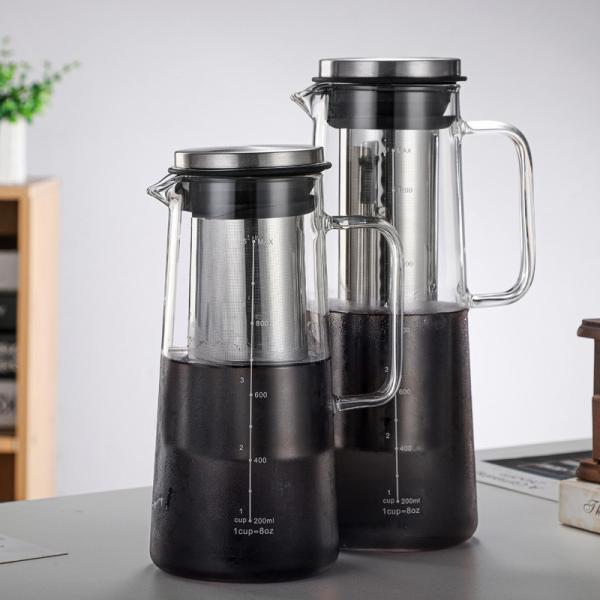 Stainless Steel Filter Iced Tea Coffee Pot with Large Capacity and Exquisite Design