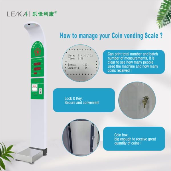 CE Certified Coin-Operated Weight and Height Scale Vending Machine for Pharmacy Sales