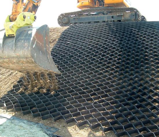 Smooth Textured Surface Plastic HDPE Geocell Pebble Stabilizer For Road Construction