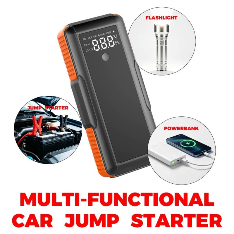 Super Capacitor Jump Starter 1000A - 12V Heavy Duty Battery Booster for Low Temp