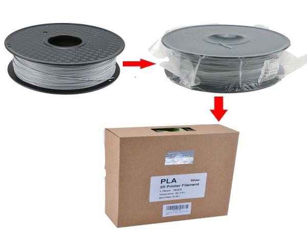 Silver PLA 3d Printen Plastic Weight For 3D Printing Refill 1kilometer Capacity
