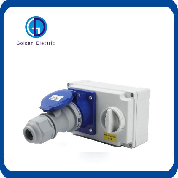 IP44 Rainproof Industrial Electric Plug And Socket 32A Wall Mounted type