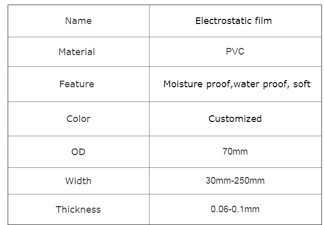 Customized Cling Plastic Protective Film PVC Blue 35mm Width Electrostatic 0.1mm Thickness
