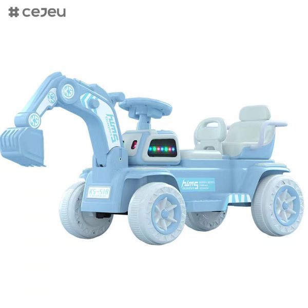 Rechargeable Battery Kids Ride On Toy Truck: Early Education, LED Lights, Max Speed 3-5KM/H