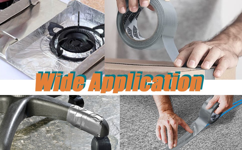 Aluminum Tapes (3.9Mils), 2'*65 Feet Foil Tape, Metal Insulation Tape, Heavy Duty Duct Tape With Adhesive Backing