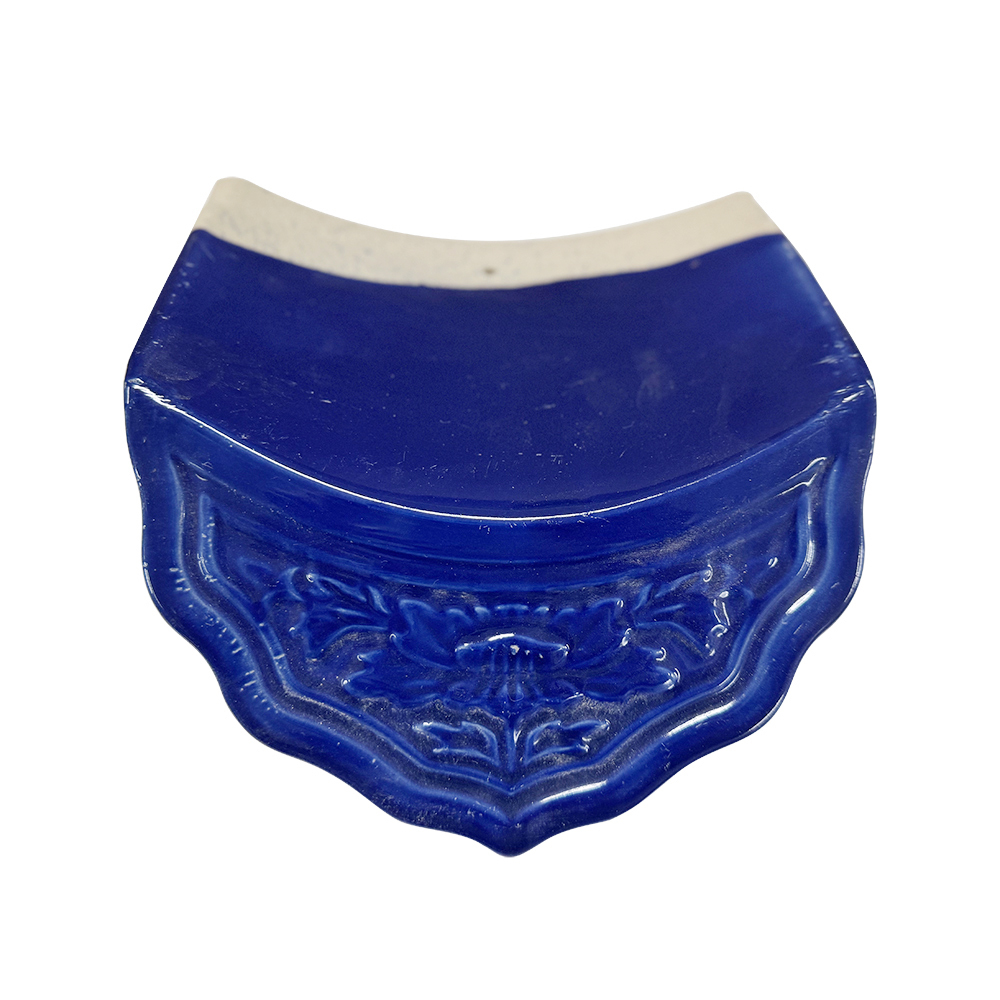Cobalt Blue Glazed Chinese Roof Tiles Traditional Clay Temple Pavilion Roof Tile System with Eaves Covers for Asian Architecture