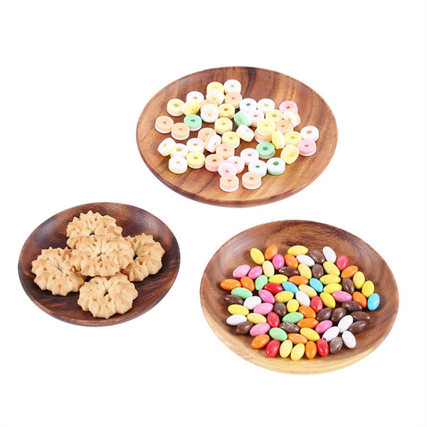 Декоративная деревянная сервировка покрывает поднос 18cm 20cm твердой круглой акации обедающего деревянный