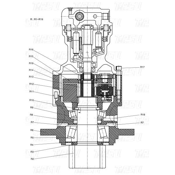 Acero DH807 DH80G Motor de accionamiento final hidráulico K1045875 Fácil de instalar