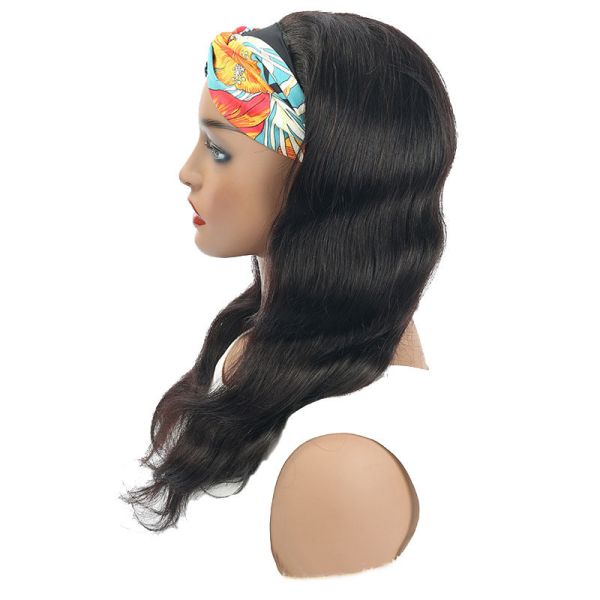 Brazilian Hair Headband Wigs Original Real Virgin Human Hair in Light Brown Lace Color