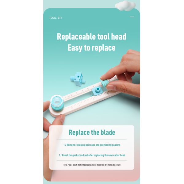 Manuel à compas rotatif couteau fillet coupeur de papier ronde couteau utilitaire outil de coupe pour bricolage