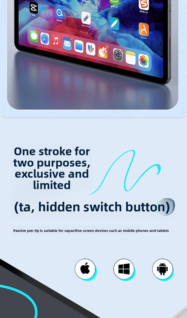 iPad Pencil Magnetic-Charging Capacitive Stylus for Pencil Alternative Compatible Touch Pen for Handwriting Model C1