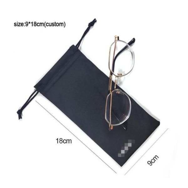 Neoprene Eyeglasses Case PU Leather Drawstring Pouch Bag Personalised