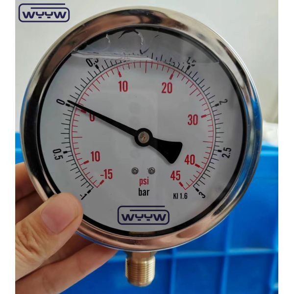 Medidor de presión compuesto lleno de aceite soporte personalizado OEM caja de acero inoxidable