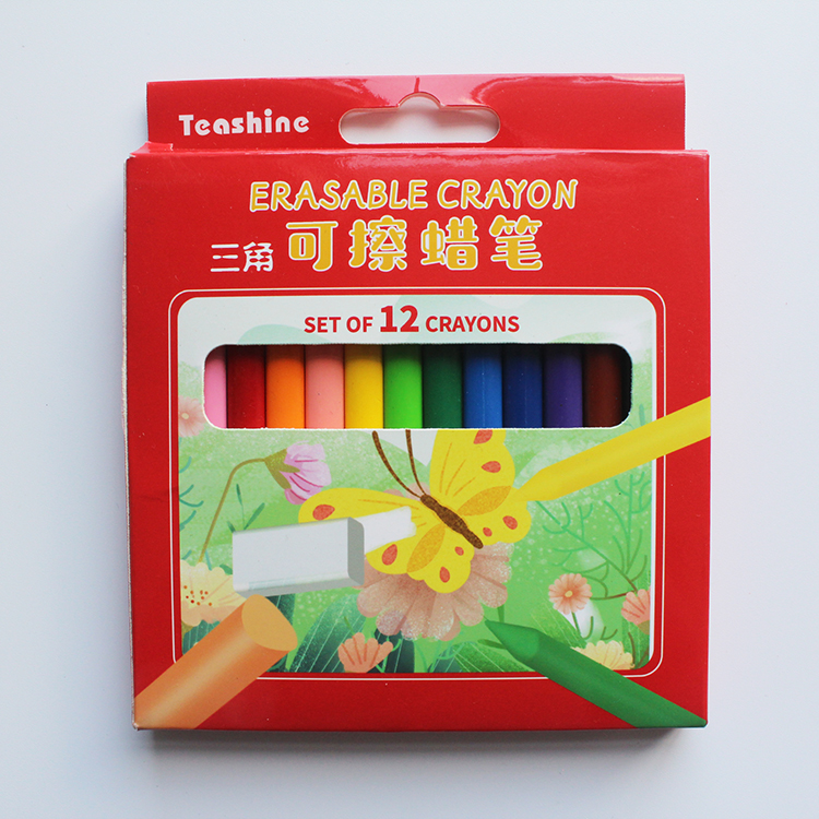 high quality hot sale non toxic colored erasable crayon set