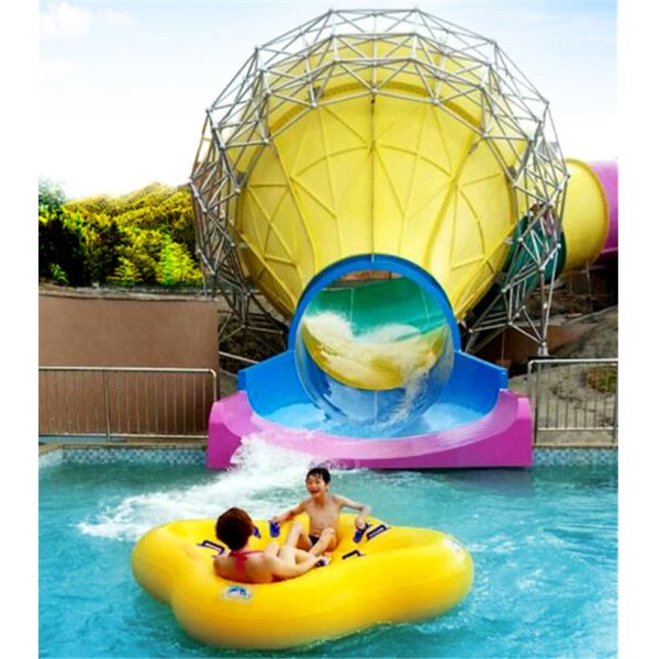 Trompeta infantil tobogán acuático tobogán de piscina de fibra de vidrio para 5 - 8 pasajeros