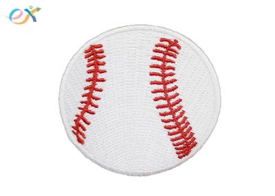 Baseball Embroidered Sports Patches Merrowed Edge With Iron On Backing