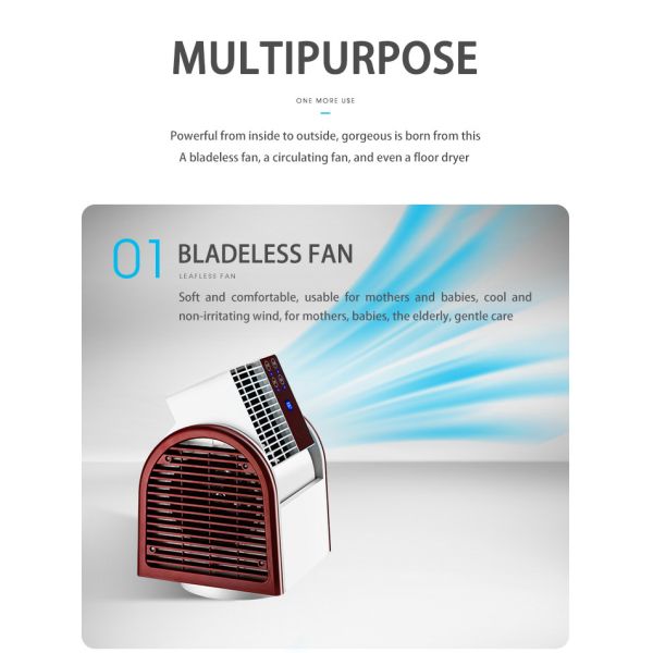 Portable Fan Bladeless Plastic Air Circulation Fan with 120 Degree Air Supply Angle