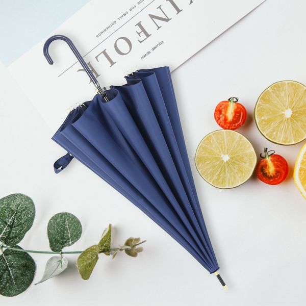 Long Handle Men's and Women's Umbrella 16k Straight Rod Bent Hook Automatic for Adults