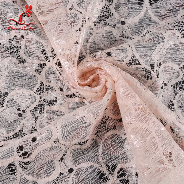 Fashion Swiss Lace Fabric 140cm Width / Embroidered Bridal Lace Fabric