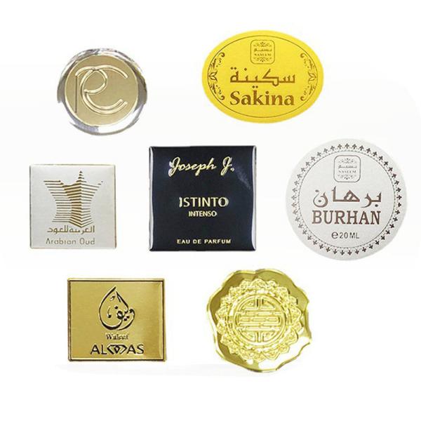 Stamping Custom Metal Label Cosmetic Glass Bottle Gold Foil 500pcs Perfume Sticker