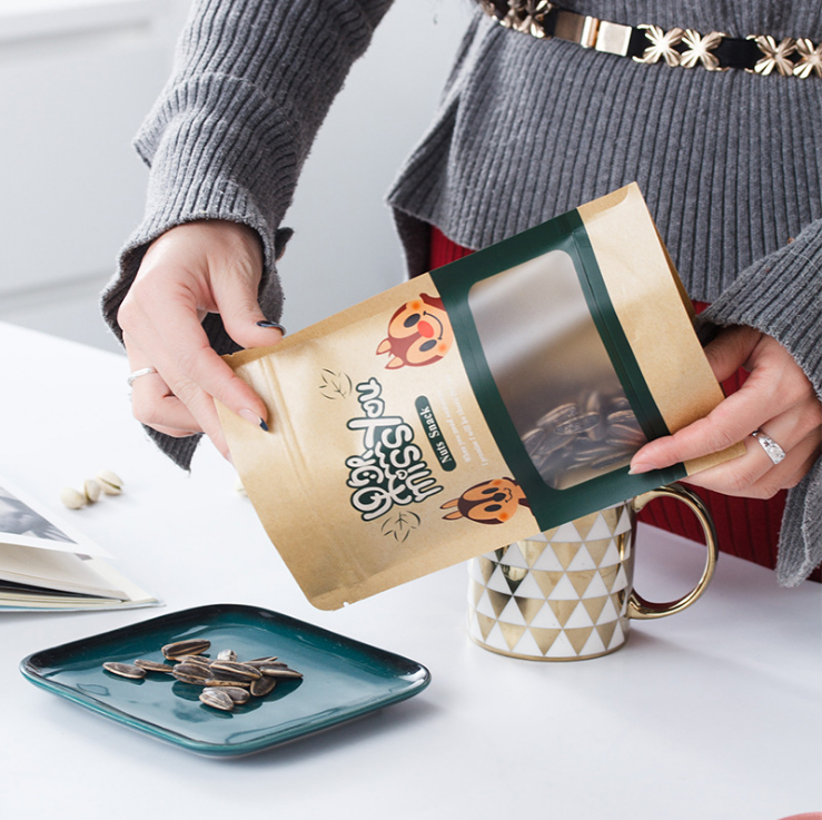 Recyclable мешки барьера Kraft 80-180 Mic стоят вверх мешок с молнией