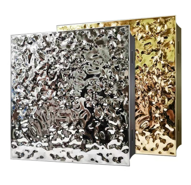SS304 Water Wave Stainless Steel Panel Reflective Water Ripple Metal Sheet