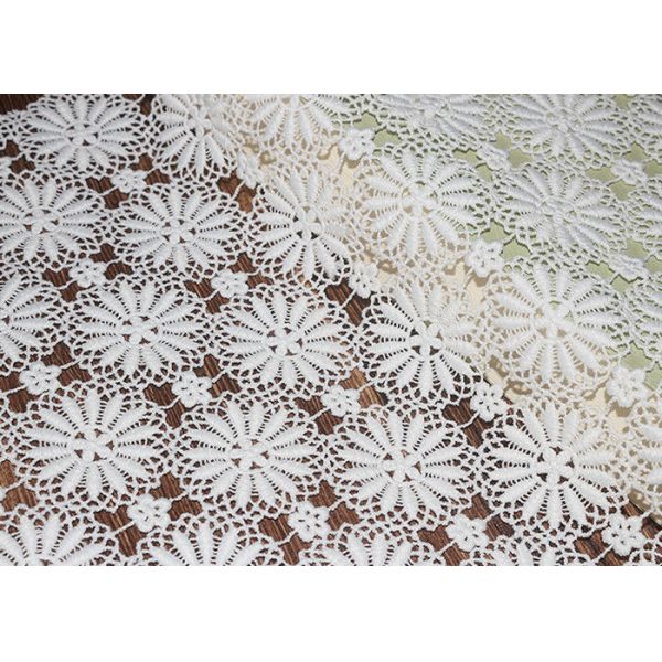 Custom DTM Polyester Floral Guipure Lace Dress Fabric For Haute Couture