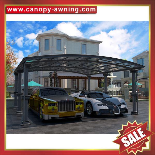 luxury rome style backyard polycarbonate aluminium park double cars shelter canopy awning cover carport for sale