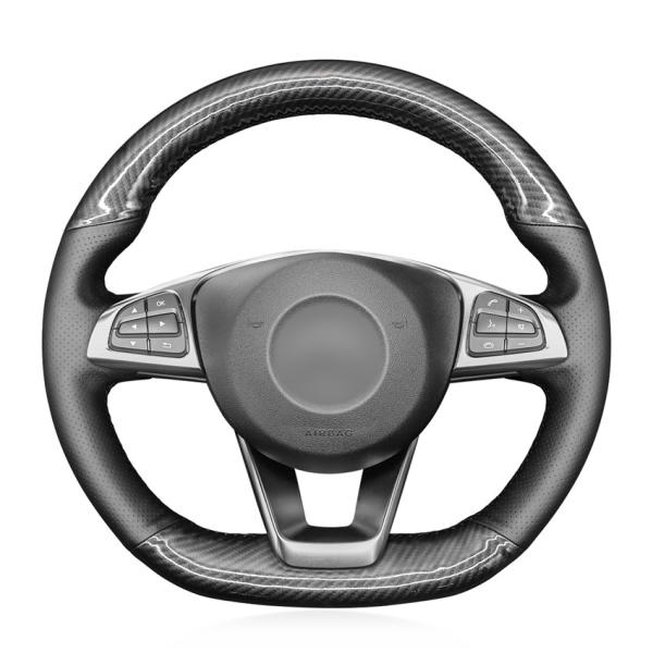 Mercedes GLC X253 C E S SL GLE CLA CLS Class AMG C43 Carbon Fiber Steering Wheel Cover