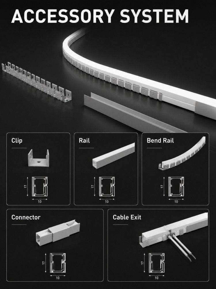 180LED/M High Density Silicone LED Strip 8x17mm Front Emitting For Architectural Facade Lighting